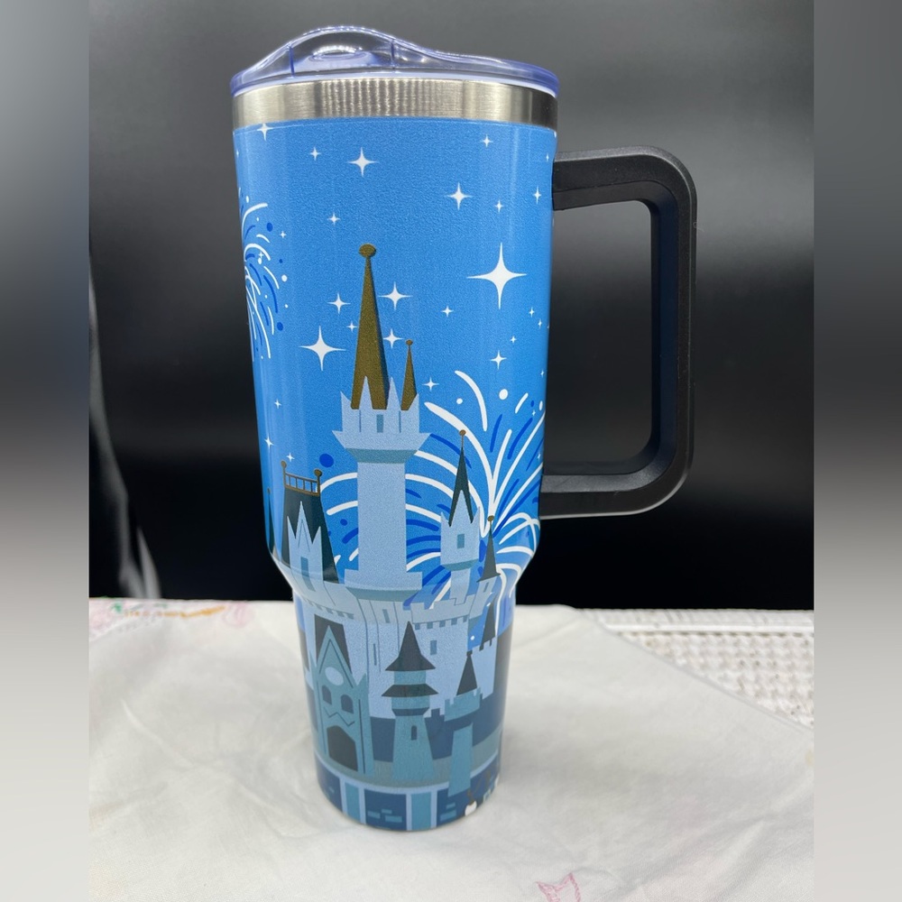 Blue Disney Castle Travel Mug
